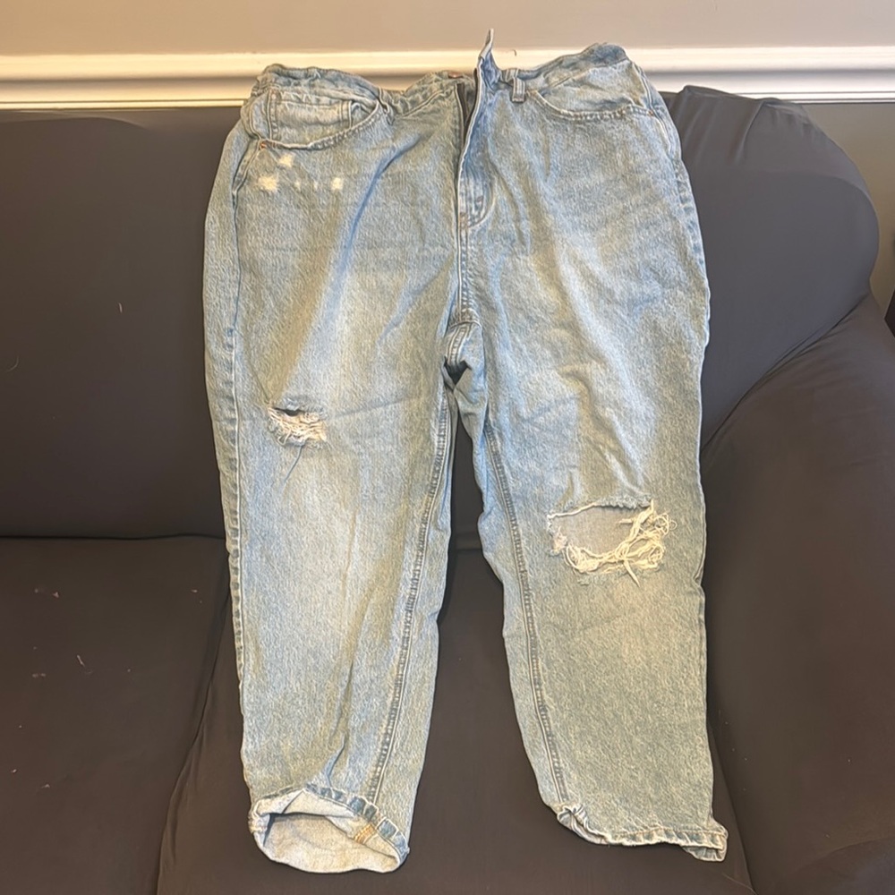 Blue Boyfriend Distressed Jeans